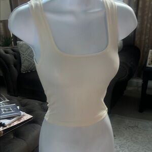 SKIMS Cotton rib Fitted Crop Tank Top